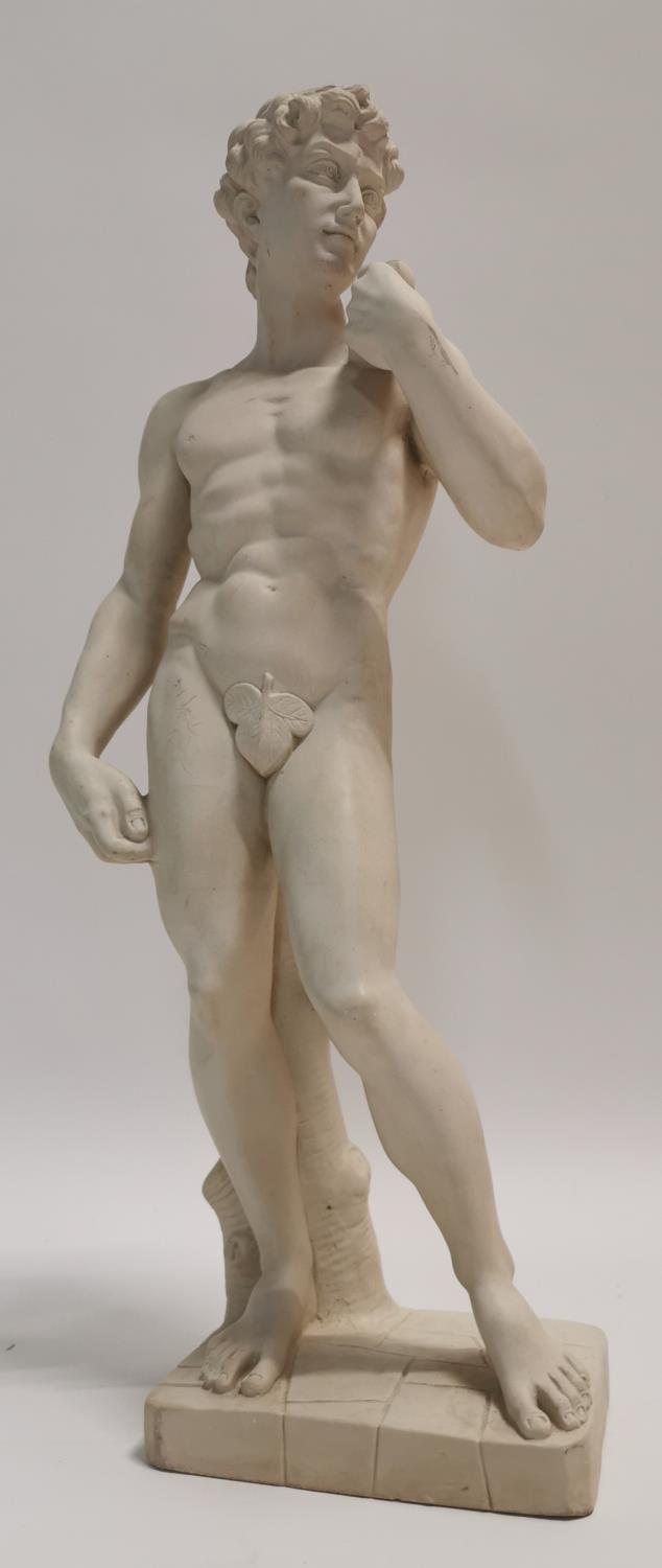 Resin statue of David.