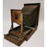 Early 20th C. mahogany and brass camera.