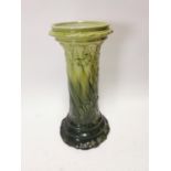 Early 20th C. glazed pottery jardeniere stand {63 cm H x 34 cm Dia}.