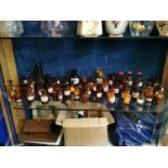 Large collection of Early 20th C. glass chemist bottles.