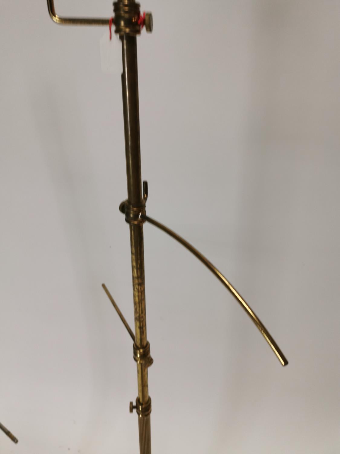 Two early 20th C. brass haberdashery shop hat stands {132 cm H and 104 cm H}. - Image 2 of 4