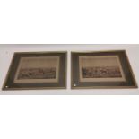 Pair of coloured Hunting Prints mounted in gilt frames - Duorn Hunt. .