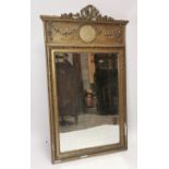 19th C. Giltwood pier mirror in the Emperor style.