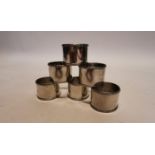 Set of six Silver napkin rings.