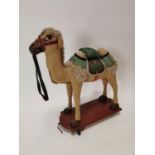 Early 20th C. child's toy camel {54 cm H x 58 cm W x 18 cm D}.