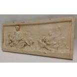 Early 20th C. plaster wall plaque depicting Cherubs .