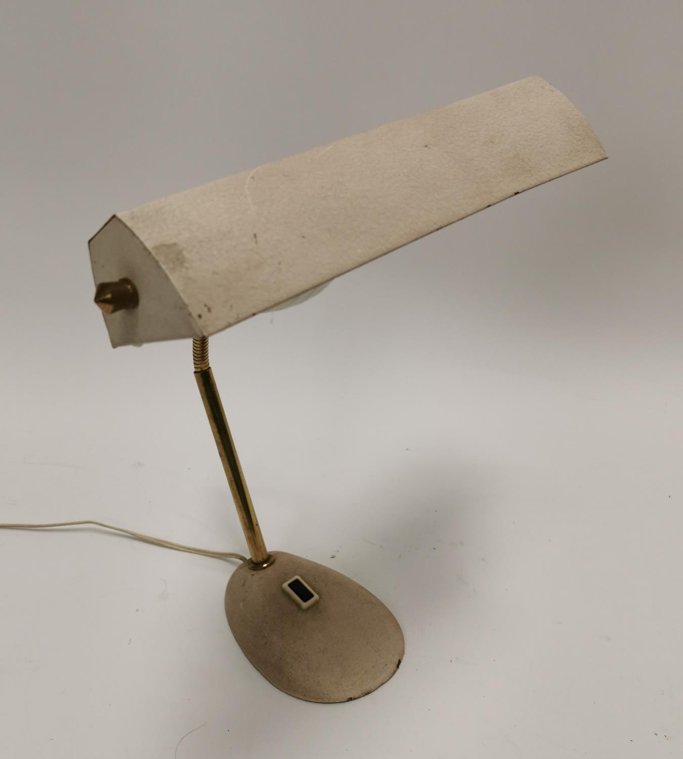 1950 metal and brass desk lamp.