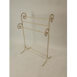 Early 20th C. wrought iron towel rail {100 cm H x 70 cm W x 40 cm D}.