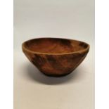Hand carved wooden fruit bowl {12 cm H x 28 cm Dia.}.