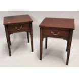 Pair of Georgian mahogany lamp tables.