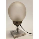 Art Deco marble and chrome lamp