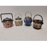 Collection of four 20th C. ceramic biscuit barrels.