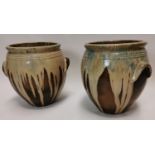 Pair of good quality glazed terracotta planters