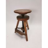 Rare late 19th C. revolving artist stool {62 cm H x 52 cm Dia.}.