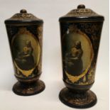 Two early 20th C. hand painted Victorian sweet tins.