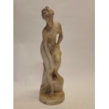 19th C. hand carved marble statue of Venus {42 cm H x 14 cm Dia}.