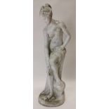 Early 20th C. composition statue of Venus .