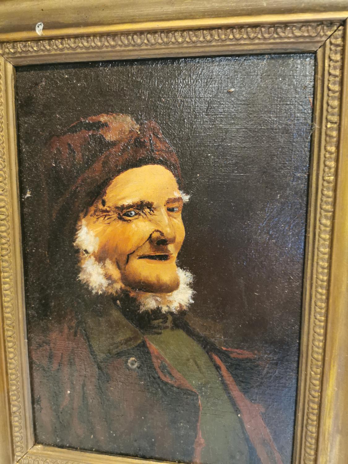 19th C. oil on board of Gentleman in gilt frame - Image 2 of 2
