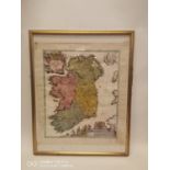 Framed vintage map of Ireland {81 cm H x 64 cm W}.