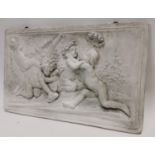 Early 20th C. plaster wall plaque depicting Grecian scene.