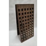 Early 20th C. oak wine rack {150 cm H x 72 cm W}.