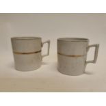 Two 19th C. Melvin ware ceramic mugs.