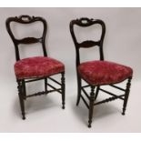 Pair of Regency carved mahogany side chairs.