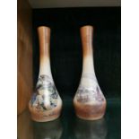 Pair of continental vases { 25cm H }.
