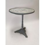 Early 20th. C. cast iron wine table. {70 cm H x 56 cm Diam}.