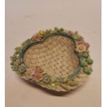 Belleek ceramic basket. {5 cm H x 16 cm W}.