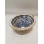 19th. C. blue and white toilet bowl.