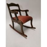 19th C. mahogany child's rocking chair {58 cm H x 34 cm W x 59 cm D}.