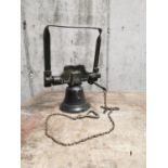 19th. C. bronze bell on original bracket. {35 cm H x 27 cm W x 23 cm D}.