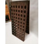 Early 20th C. oak wine rack {150 cm H x 72 cm W}.