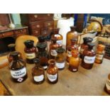 Collection of early 20th C. chemist jars.