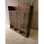 Early 20th. C. Bank of drawers. {98 cm H x 87 cm L x 24 cm D}.