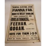 Fianna Fail 1948 General Election poster. {75 cm H x 51 cm W}.