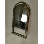 Decorative brass mirror {110cm H X 59cm H}.