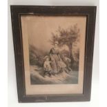 19th C. framed family print .