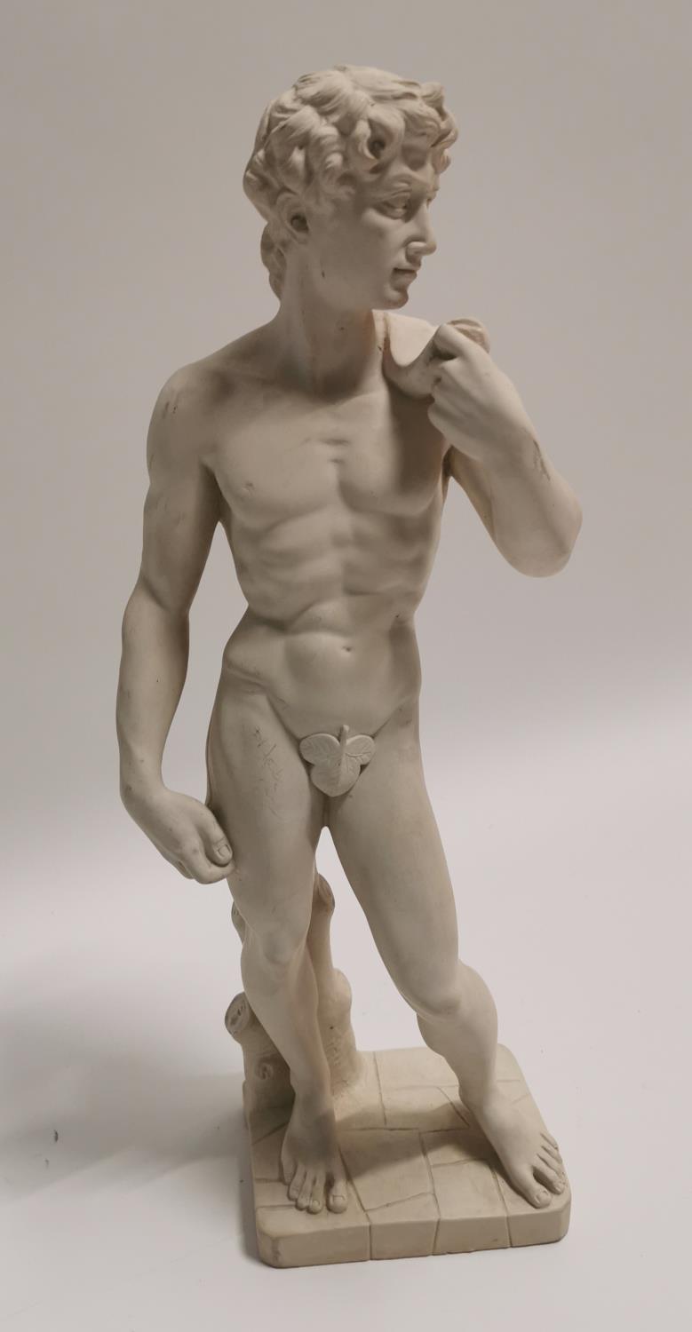 Resin statue of David. - Image 2 of 3
