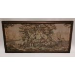 Good quality tapestry in oak frame .