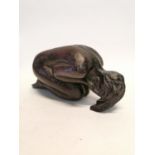 Resin model of a lady by Claire Heath {13 cm H x 30 cm W x 12 cm D}.