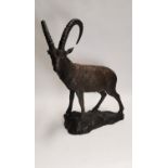 Exceptional quality cast bronze goat {119 cm H x 89 cm W x 56 cm D}.