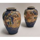 Pair of 19th C. ceramic vases .