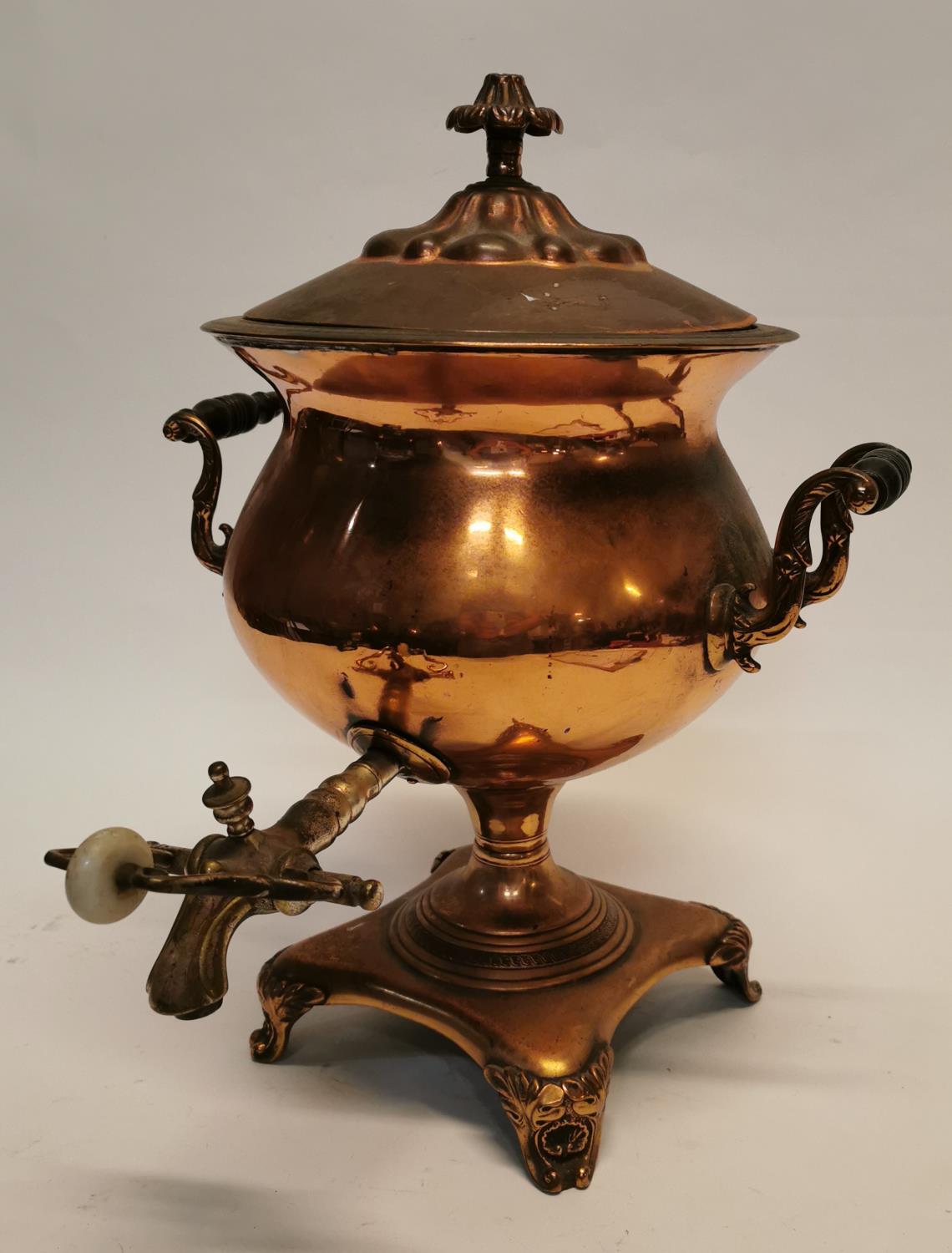 19th C. Copper and Brass samovar