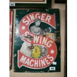 Singer Sewing Machines enamel advertising sign.