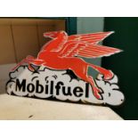 Mobilfuel enamel advertising sign.