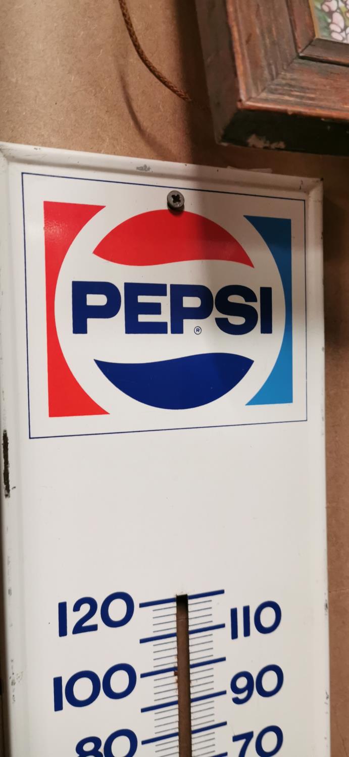 1950's tin plate Pepsi Cola advertising thermometer. - Image 2 of 2