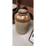 19th. C. stoneware storage flagon.