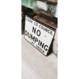 Cork County Council ""NO DUMPING BY ORDER"" alloy notice.